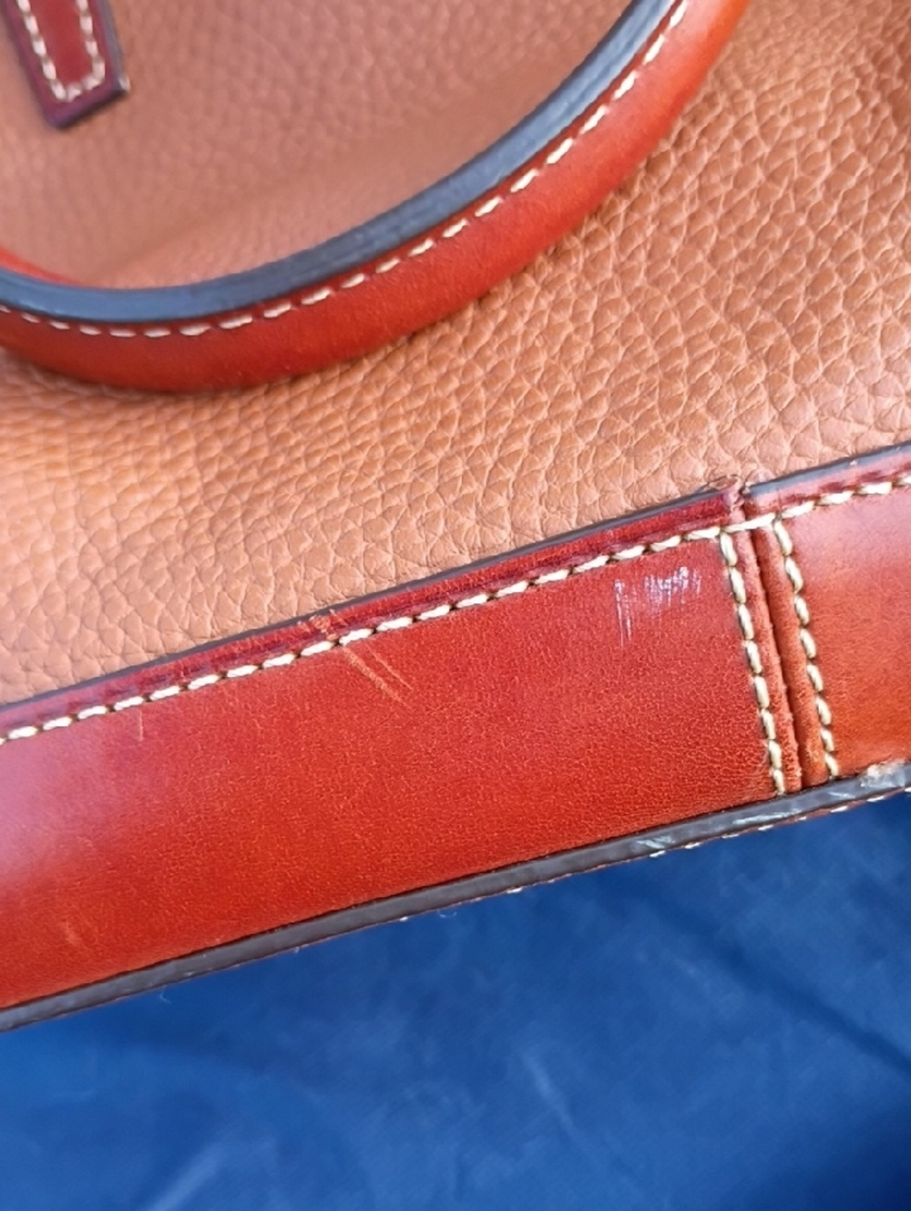 Dooney & Bourke Cognac Brown Pebbled Leather Satchel - Picture 14 of 14